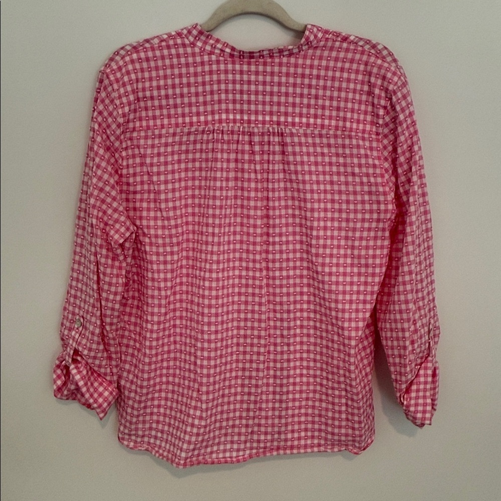 Ruby Rd. Pink Gingham Blouse Size XL - image 3